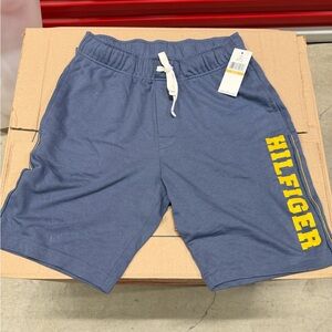Tommy Hilfiger Men's Slate Blue Shorts with Yellow Logo